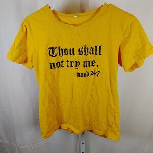 Souk + Sepia Size S Thou Shall Not Try Me Yellow T Shirt For Women